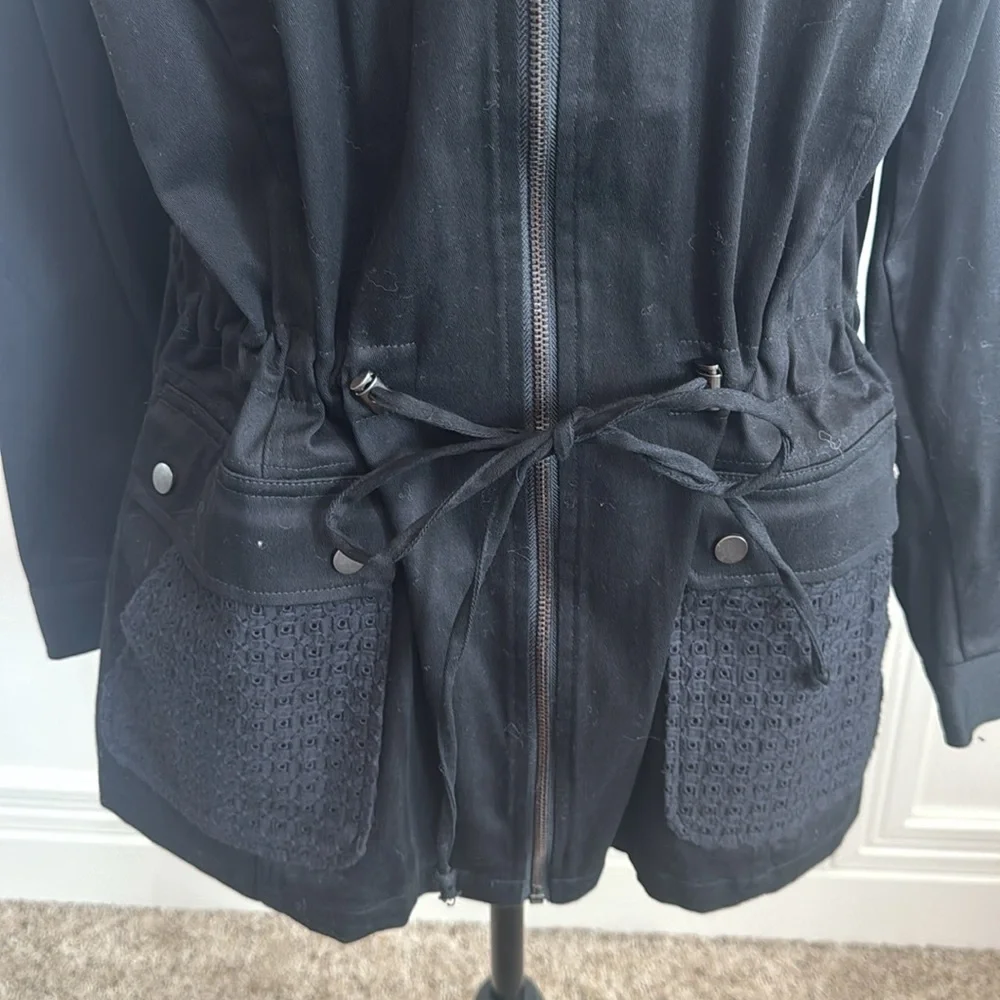 Black Utility Jacket Cotton Eyelet‎ - Picture 4 of 11